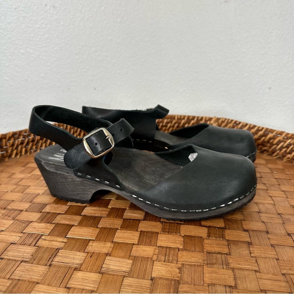 MIA Swedish clogs all black leather neutral bohemian minimalism cottagecore